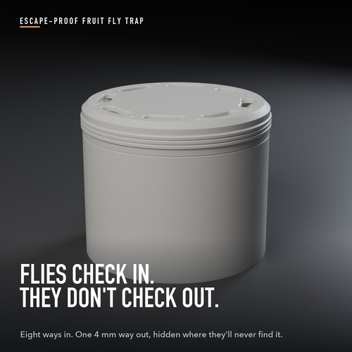 Fruit fly trap - white, reusable