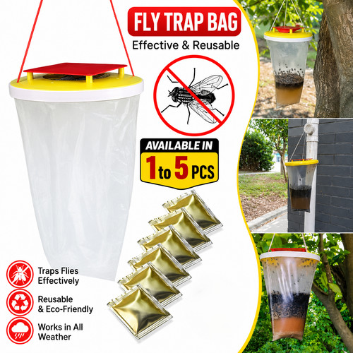 Red top fly trap bag - top,
