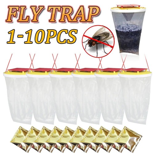Red top fly trap bag - top,