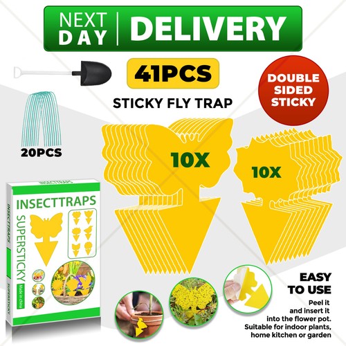 41pcs yellow fly sticky insect - yellow,
