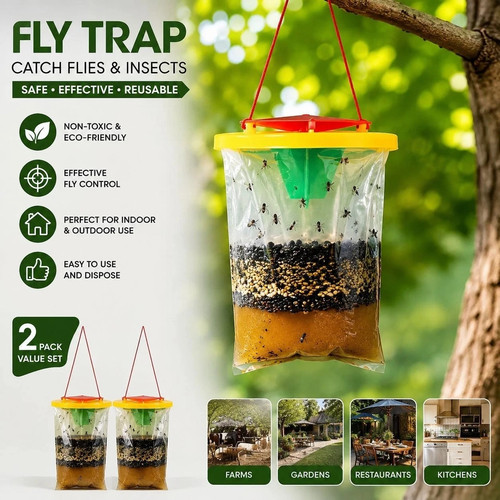 Red top fly trap bag - 2x,